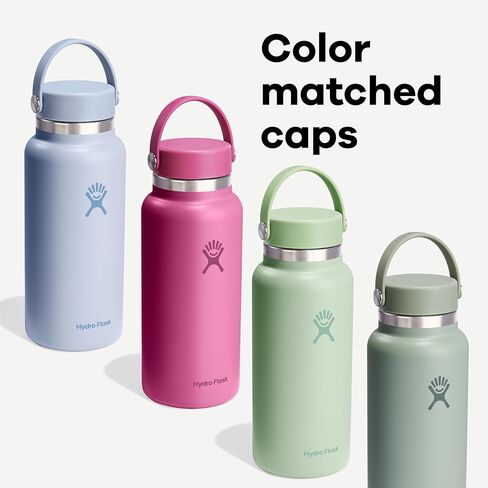 Hydro Flask Water Bottle - Insulated Stainless Steel - Wide Mouth Flex Lid, Non Spill, Leakproof and Refillable in 20 Oz Agave Green in Saudi Arabia