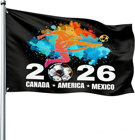 World Cup 2026 Merchandise,World Cup Flag 2026,World Cup Decorations for Party Photo Booth and Football Event,5×3 FT Yard Sign Garden Outdoor Flag,The Gift for Football Fans (style4) in Kuwait