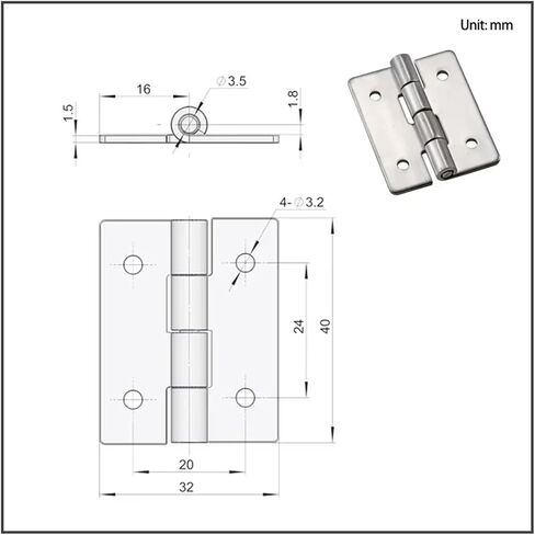 304 مفصلة من الفولاذ المقاوم للصدأ باب خزانة المفصلي 1 قطعة in Kuwait