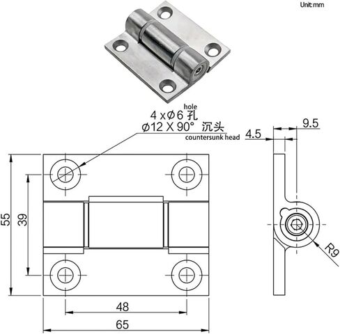 باب من الفولاذ المقاوم للصدأ مفصل عزم دوران قابل للتعديل قطعة واحدة in Kuwait