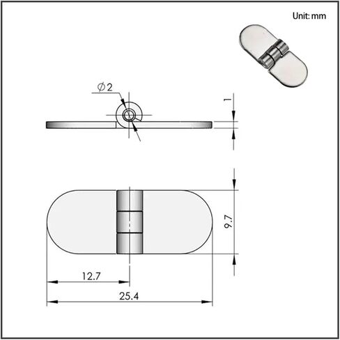 304 Stainless Steel Circular Non Perforated Door Hinge 1Pcs in Saudi Arabia