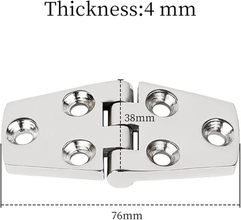 76x38mm 316 الفولاذ المقاوم للصدأ الخلفي مصقول الصب المفصلي 6 ثقوب 1Psc in Saudi Arabia