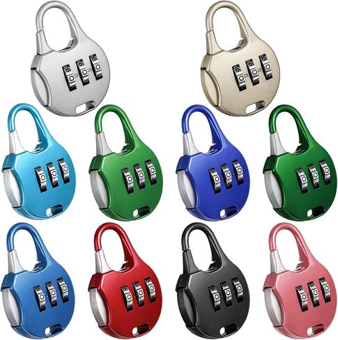 10 قطع قفل مجمع، مجموعات من 3 أرقام، قفل كومبو قابل لإعادة الضبط، أقفال تشفير آمنة، قفل مقاوم للماء في الهواء الطلق، مجموعة صغيرة قابلة لإعادة الضبط in Kuwait