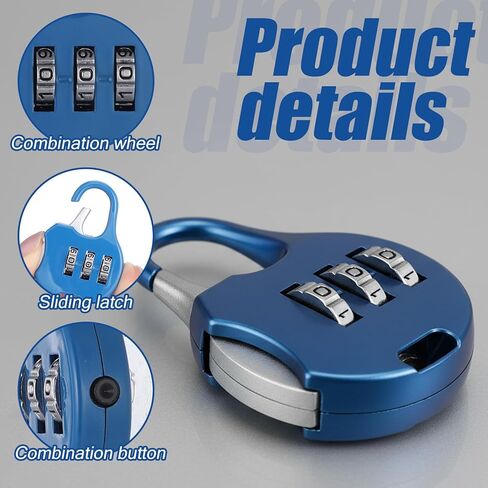 10 قطع قفل مجمع، مجموعات من 3 أرقام، قفل كومبو قابل لإعادة الضبط، أقفال تشفير آمنة، قفل مقاوم للماء في الهواء الطلق، مجموعة صغيرة قابلة لإعادة الضبط in Kuwait