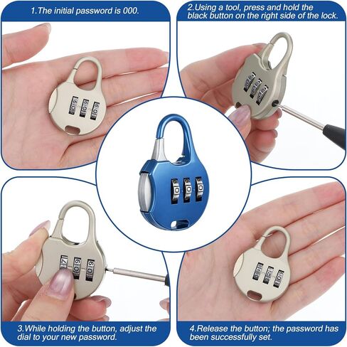 10 قطع قفل مجمع، مجموعات من 3 أرقام، قفل كومبو قابل لإعادة الضبط، أقفال تشفير آمنة، قفل مقاوم للماء في الهواء الطلق، مجموعة صغيرة قابلة لإعادة الضبط in Kuwait