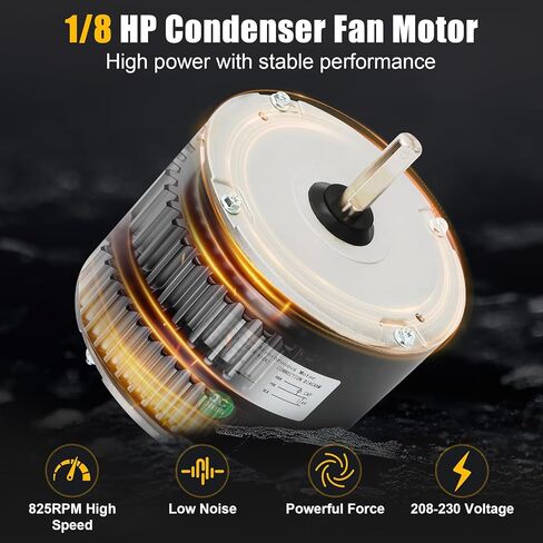 محرك مروحة مكثف MOT18688، 1/8 HP 208/230V 825 دورة في الدقيقة، بديل لترين، استبدل MOT18688 MOT12215 MOT12004 MOT10514 in Kuwait