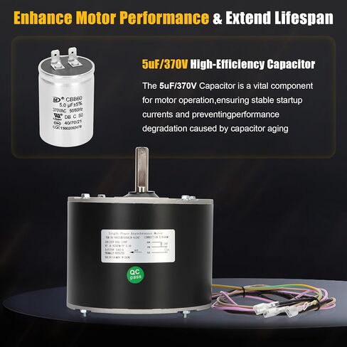 محرك مروحة مكثف MOT18688، 1/8 HP 208/230V 825 دورة في الدقيقة، بديل لترين، استبدل MOT18688 MOT12215 MOT12004 MOT10514 in Kuwait