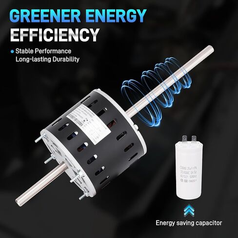 محرك مكيف الهواء RV AC متوافق مع محرك مروحة مكثف Coleman Mach RV، 1/3HP، 115V، 1675/1080RPM، سرعتان، يتضمن مكثفات، يستبدل # Fasco D1092، 1468-306، 7855MVA-A11U، Y6L457D01L in Kuwait