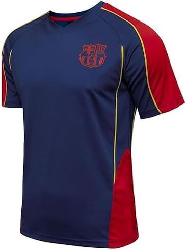 Icon Sports Compatible with FC Barcelona Woven Patch Poly Soccer T-Shirt - Home Navy Men Size in Saudi Arabia