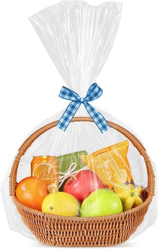 أكياس سلة واضحة 15 حزمة 14 "× 20" كبيرة أكياس السيلوفان واضحة أكياس التشيلو لتغليف الهدايا التعبئة والتغليف أكياس الهدايا البلاستيكية لحفل الزفاف / استحمام الطفل، عيد الميلاد، عيد الهالوين، عيد الشكر، عيد الفصح، عيد الحب، عيد الأم in Kuwait