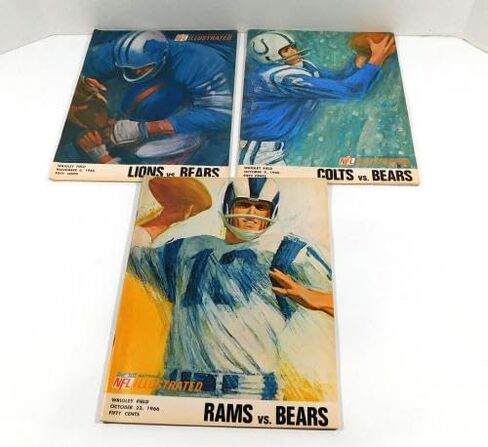 الكثير من (7) برامج مختلفة لكرة القدم NFL Chicago Bears لعام 1966 DA065787 - برامج NFL in Saudi Arabia