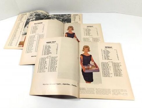 Lot of (5) Different 1964 Detroit Lions NFL Football Programs - NFL Programs in Saudi Arabia