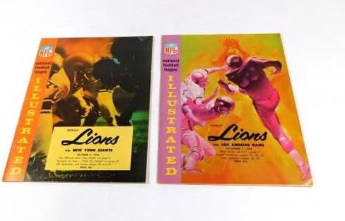 Lot of (5) Different 1964 Detroit Lions NFL Football Programs - NFL Programs in Saudi Arabia