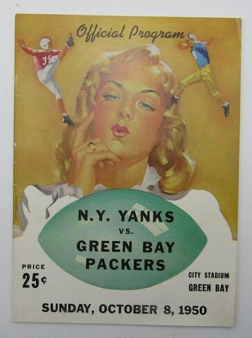 Oct. 8, 1950 New York Yanks vs. Bay Packers Football Game Program 195601 - NFL Programs in Saudi Arabia