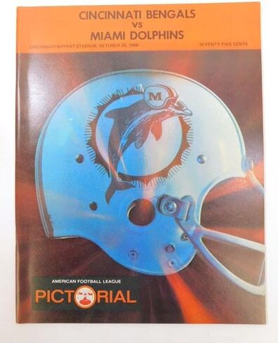 1968 Miami Dolphins في برنامج Cincinnati Bengals لكرة القدم AFL 10/20/68 - برامج NFL in Saudi Arabia