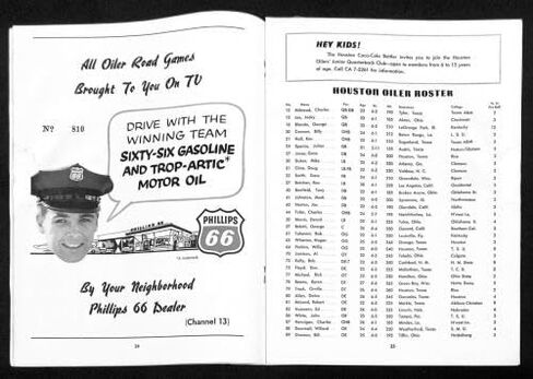 1961 Oakland Raiders @ Houston Oilers 9/9/61 AFL Program Chase Very Nice! - NFL Programs in Saudi Arabia