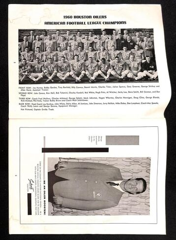 1961 Oakland Raiders @ Houston Oilers 9/9/61 AFL Program Chase Very Nice! - NFL Programs in Saudi Arabia