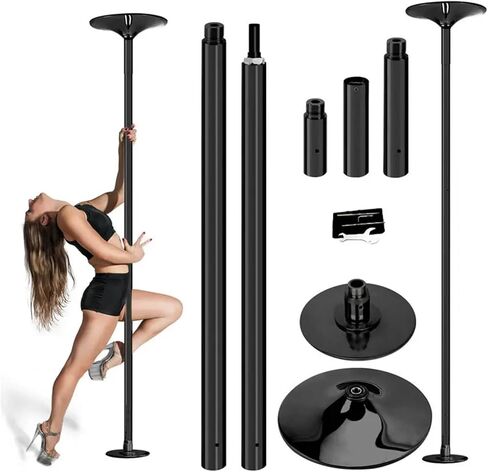 Stripper Pole 45mm Static Rotating Stripper Pole Spin Portable Stripper Pole Adjustable Pole Detachable for Club Party Bar Home Dance Fitness Exercise Training in Saudi Arabia