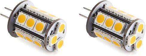 لمبة إضاءة LED T3 G4 ثنائية الدبوس 12VAC/DC الجهد المنخفض 3 وات لون أبيض دافئ 2700K-3000K لإضاءة المناظر الطبيعية الخارجية وأضواء المسار والسطح والخطوة وأضواء الرصف حزمة من 6 in Kuwait