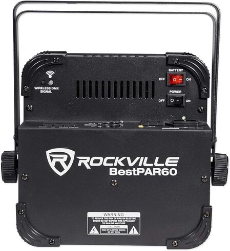Rockville Best PAR 60 60W Rechargeable Par Can Wash Light, 2.4GHz Wireless DMX, RGBWA+UV, 13,200 mAh Battery, Compact, for DJs and Events in Saudi Arabia