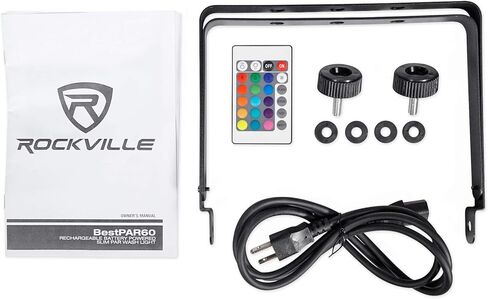 Rockville Best PAR 60 60W Rechargeable Par Can Wash Light, 2.4GHz Wireless DMX, RGBWA+UV, 13,200 mAh Battery, Compact, for DJs and Events in Saudi Arabia