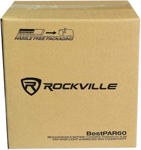 Rockville Best PAR 60 60W Rechargeable Par Can Wash Light, 2.4GHz Wireless DMX, RGBWA+UV, 13,200 mAh Battery, Compact, for DJs and Events in Saudi Arabia