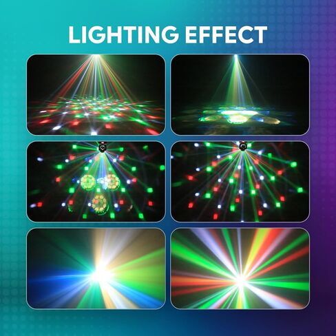 Mini Stage Lights Moving Head Light, 30W LED Beam Light with Magic Ball Beam & Pattern Effect, DMX512/Remote/Sound-Activated DJ Moving Lights for Party Birthday Festival Home, 1 Pack in Saudi Arabia