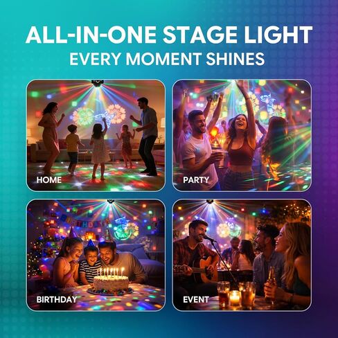 Mini Stage Lights Moving Head Light, 30W LED Beam Light with Magic Ball Beam & Pattern Effect, DMX512/Remote/Sound-Activated DJ Moving Lights for Party Birthday Festival Home, 1 Pack in Saudi Arabia