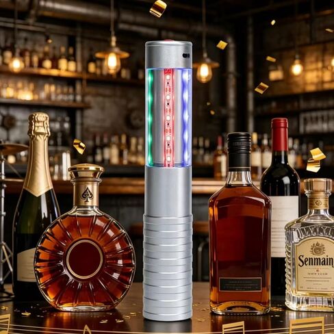 Bottle Service Lights LED Strobe Baton Bottle Girl Lights Rechargeable Handheld Flashing Club Signs Upgrade 4 Pcs for Birthday Wedding Party(Silver Colorful Light) in Saudi Arabia