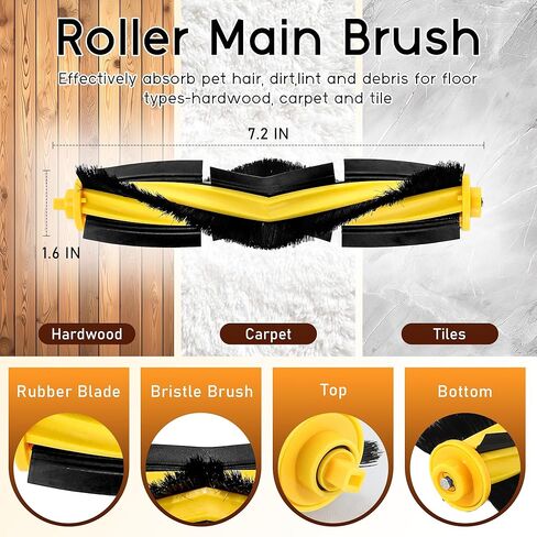 قطع غيار T8 N8 لـ ECOVACS Deebot Ozmo T8 Aivi T8+ T8 AIVI+ N8 Pro N7/N8 Pro+ 920/950 أجزاء ملحقات المكنسة الكهربائية الروبوتية، أكياس الغبار، الفرشاة الرئيسية، مرشح الفرشاة الجانبية، بديل لـ Yeedi Vac in Kuwait