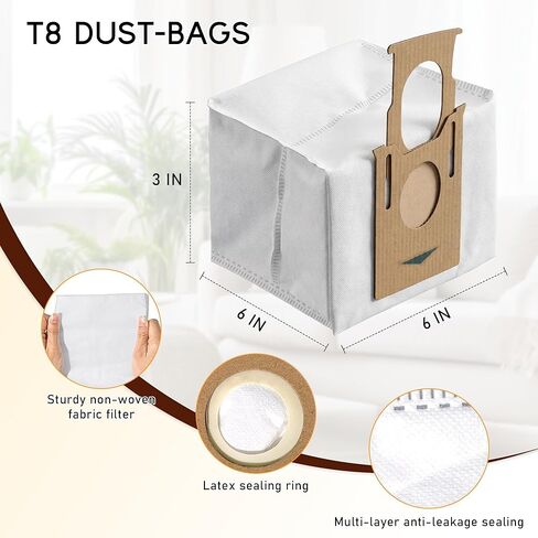 قطع غيار T8 N8 لـ ECOVACS Deebot Ozmo T8 Aivi T8+ T8 AIVI+ N8 Pro N7/N8 Pro+ 920/950 أجزاء ملحقات المكنسة الكهربائية الروبوتية، أكياس الغبار، الفرشاة الرئيسية، مرشح الفرشاة الجانبية، بديل لـ Yeedi Vac in Kuwait