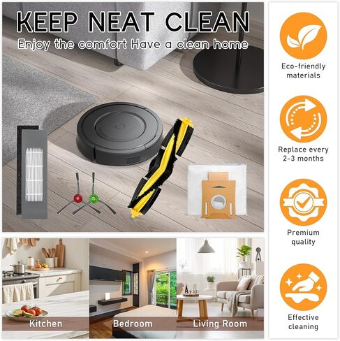 قطع غيار T8 N8 لـ ECOVACS Deebot Ozmo T8 Aivi T8+ T8 AIVI+ N8 Pro N7/N8 Pro+ 920/950 أجزاء ملحقات المكنسة الكهربائية الروبوتية، أكياس الغبار، الفرشاة الرئيسية، مرشح الفرشاة الجانبية، بديل لـ Yeedi Vac in Kuwait