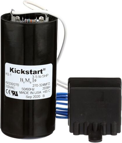TP-KS1 Kickstart Hard Start Device Potential Relay and Start Capacitor; 3.5-5 Ton; 25A; 270 MDF uF Capacitor; 50/60 Hz; Single Phase; Rated at 330 VAC in Saudi Arabia