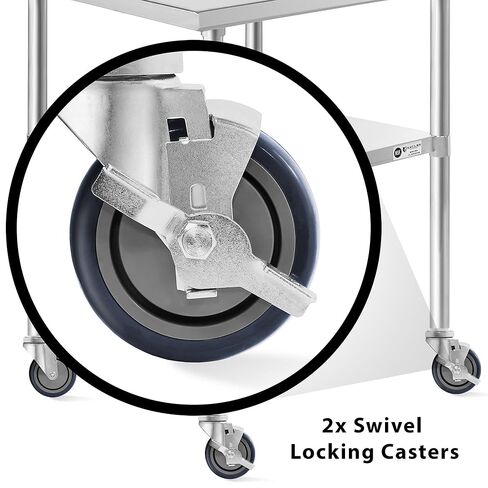 KUTLER 4-Inch Caster Wheel Set for Commercial Kitchen Prep Work Tables - Set of 4 Swivel Casters 2 with Brakes and 2 Without Brakes in Saudi Arabia