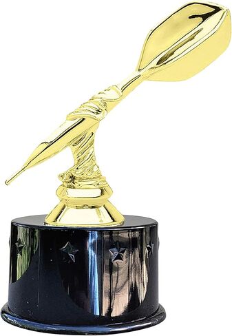 Express Medals Single Dart Darts Award Trophy Party Favor Gift Prize Including 4 Gold Color Decals to Custom Personalize The Black Round Base in Saudi Arabia