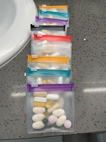 7 Pcs Pill Pouches Pill Bags for Travel Reusable Pill Pouches for Medicine(Multicolor) in Saudi Arabia