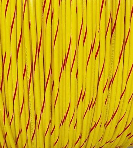 14 AWG Spiral Stripe Tracer Marine Primary Wire, Yellow with Red Stripe, 50 Feet in Saudi Arabia