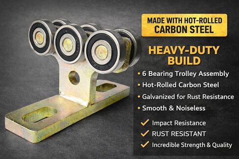 6 Wheel T Type Trolley Assembly Electric Hoist Easy Installation Roller Trolley Silent for use with 1-5/8" Wide and All 1-5/8" or Taller Strut Channel-1PACK in Kuwait