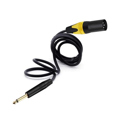 1/4inch Jack 6.35mm Male to XLR Male Microphone Mic Core Audio Cable Foil+Braided Shielded(Yellow,0.5m) in Saudi Arabia