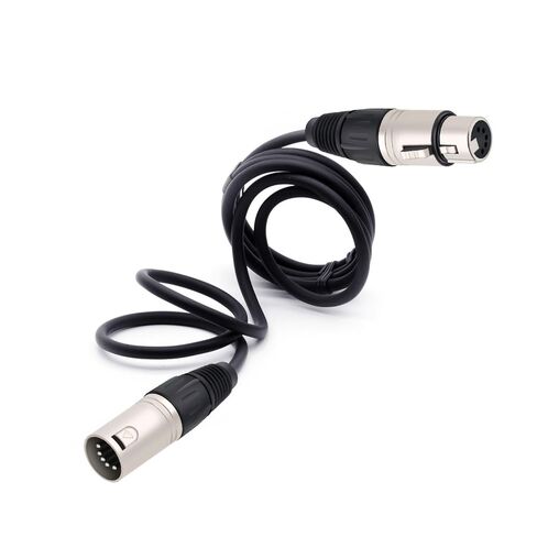 كابل XLR 5 دبوس ذكر إلى 5 دبوس أنثى M/F OFC كابل صوت رقائق + محمي مضفر لمضخم صوت ميكروفون XLR سلك تمديد قطعة واحدة (أسود، 3 متر) in Kuwait