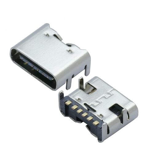 1000 قطعة/الوحدة USB نوع C 6 دبوس SMT موصل مقبس USB 3.1 نوع-C أنثى وضع SMD DIP ل PCB لتقوم بها بنفسك شحن التيار العالي in Kuwait