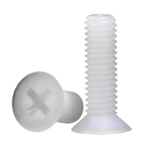 Screws,Stainless Steel Screws, 10pcs Black/White Nylon Countersunk Head Screws Plastic Bolts in Kuwait