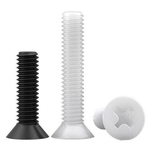 Screws,Stainless Steel Screws, 10pcs Black/White Nylon Countersunk Head Screws Plastic Bolts in Kuwait