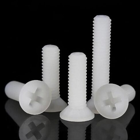 Screws,Stainless Steel Screws, 10pcs Black/White Nylon Countersunk Head Screws Plastic Bolts in Kuwait