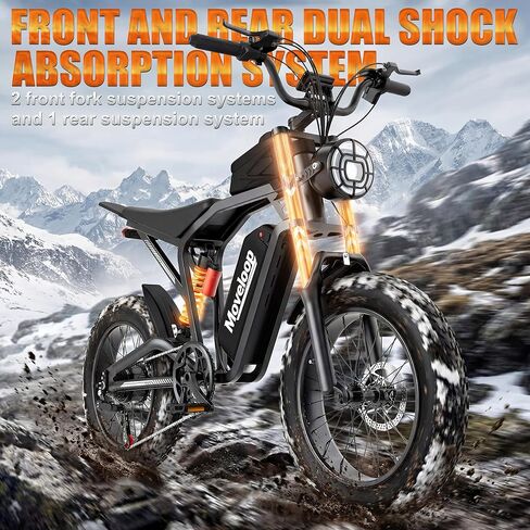 Electric Bike for Adults with NFC Unlock, 1500/3000W Peak, 31/35MPH, 48V 15.6/20Ah E-Bike, Max 80 Miles Electric Motorcycle, 20"/17" Fat Tire Electric Dirt Bike, UL 2849 in Saudi Arabia