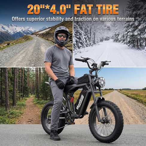 Electric Bike for Adults with NFC Unlock, 1500/3000W Peak, 31/35MPH, 48V 15.6/20Ah E-Bike, Max 80 Miles Electric Motorcycle, 20"/17" Fat Tire Electric Dirt Bike, UL 2849 in Saudi Arabia