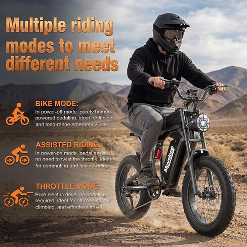Electric Bike for Adults with NFC Unlock, 1500/3000W Peak, 31/35MPH, 48V 15.6/20Ah E-Bike, Max 80 Miles Electric Motorcycle, 20"/17" Fat Tire Electric Dirt Bike, UL 2849 in Saudi Arabia