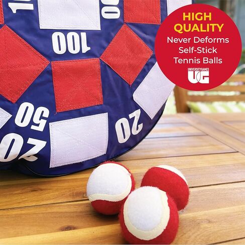 University Games, Lawn Party Collection, Inflatable Dart Ball Game Set with (3) Self Stick Tennis Balls - Fun Indoor + Outdoor Tennis Toss - 24" x 24" in Saudi Arabia