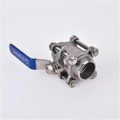 1PCS 304 Stainless Steel 3P Full-Port Internal Thread Welded Ball Valve 1/2"-2" Durable Water, Gas and Oil Switch Adapter(2′,Welding Type) in Kuwait