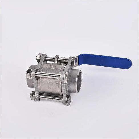 1PCS 304 Stainless Steel 3P Full-Port Internal Thread Welded Ball Valve 1/2"-2" Durable Water, Gas and Oil Switch Adapter(2′,Welding Type) in Kuwait